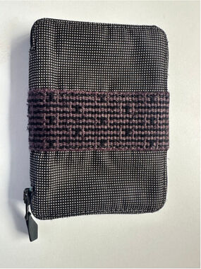 Authentic Hermès Vintage Woven Textile Zip Wallet 4x4 Made in France